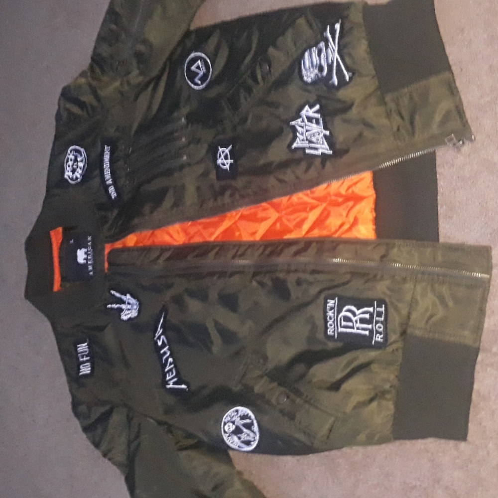 American Stitch patchwork Bomber Jacket